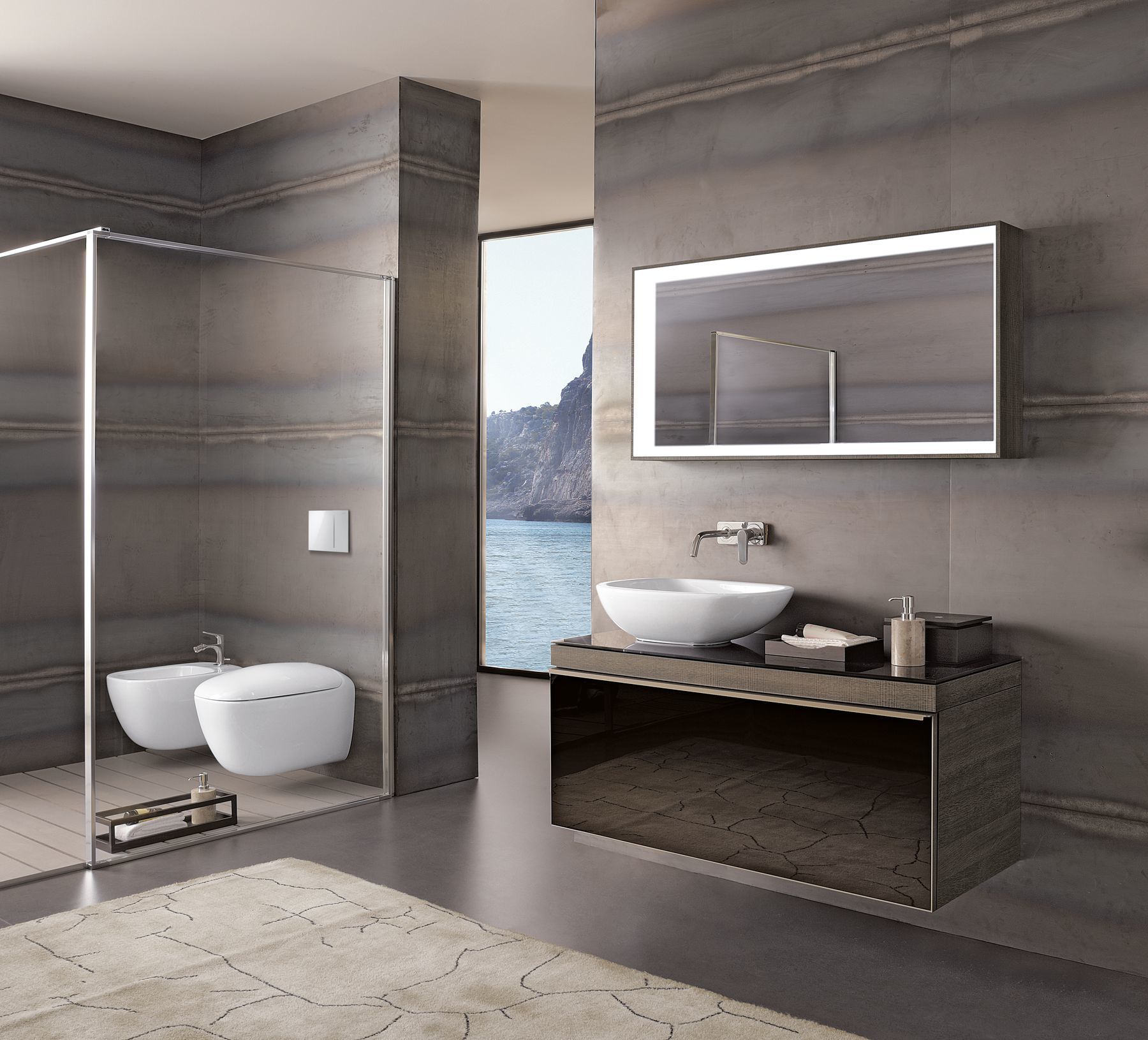 Geberit Citterio bathroom with a sea view